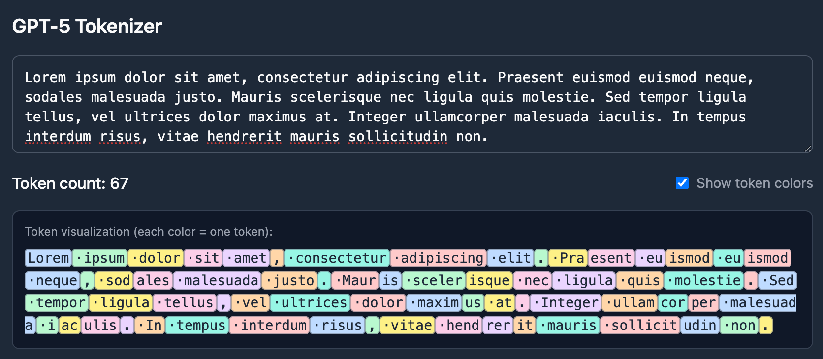 GPT-5 tokenizer view
