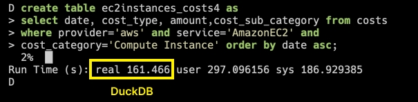 Write performance DuckDB