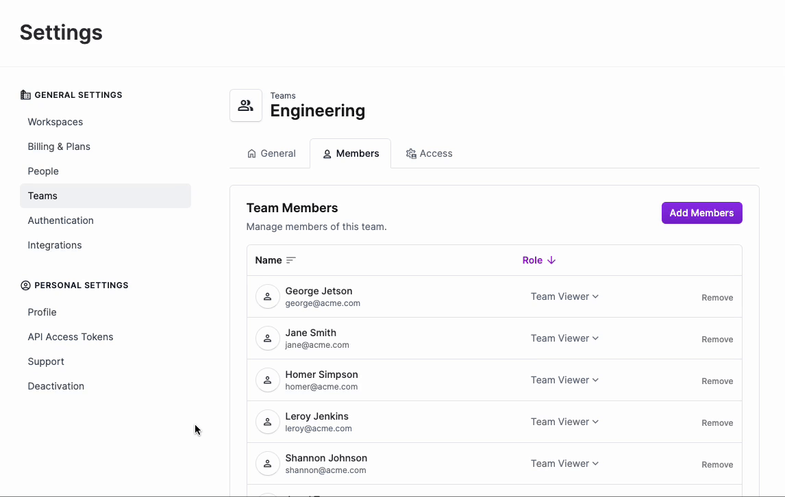 Clicking between tabs in the Teams UI in the Vantage console